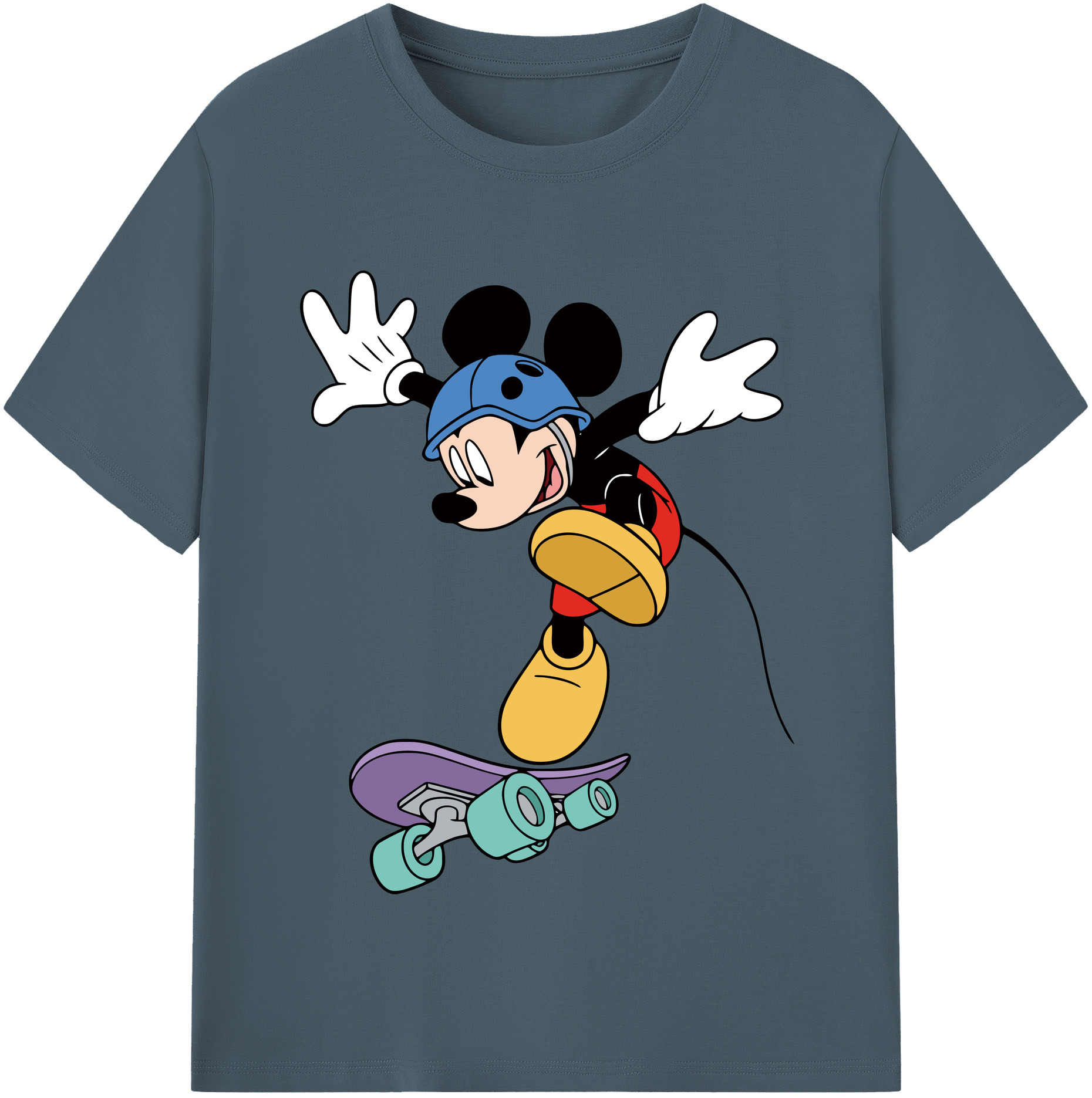 （画像用） ミッキーマウス Mickey Mouse 綿100％半袖Tシャツ（フロントプリント）